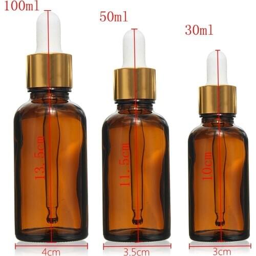 30/50/100ml Amber Glass Essential Oil Pipette Dropper Bottles Vials Containers