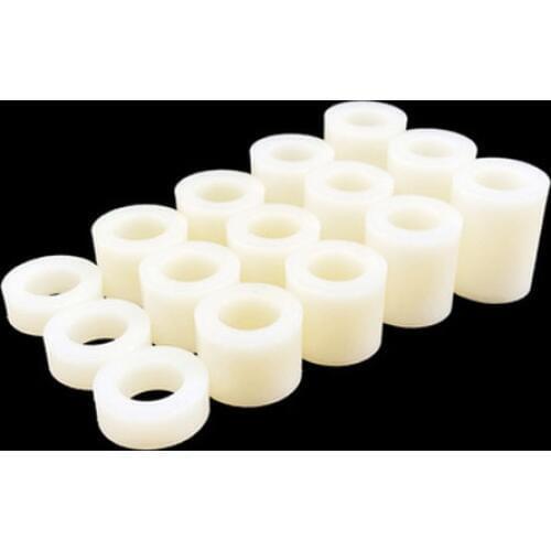 30pcs M3 Plastic stud ABS washer Round hole pillar Screw casing circle Spacer column Outer diameter 7mm 20mm-50mm Length