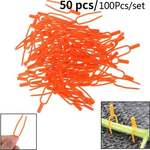 50 pcs/100 pcs Plastic Plant Clips Stolons Fastening Fixture Clamp Accessory Farming Strawberry Forks Garden Tool