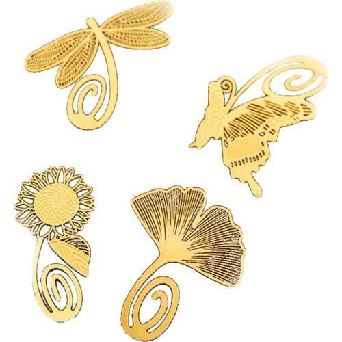 6pcs Vintege Cute Animal Bookmark Fashion Simple Hollow Copper Bookmark Creative Student Supplies Stationery(Style Random)