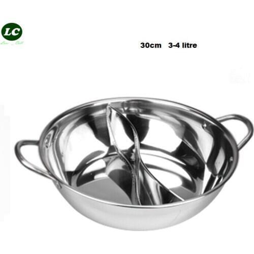 Free shipping Casserole Cooking Tool 2 grid 2 taste with 2 spoon Stainless Steel Hot Pot mandarin duck pot Soup Pot
