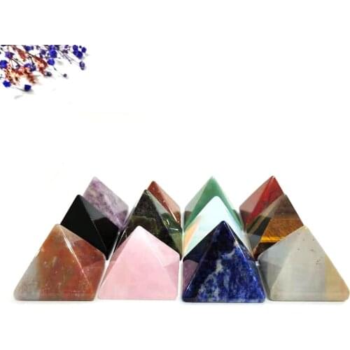 Free Shipping Wholesale Natural Hand Carved Crystal Home Decoration Pyramid Gem For Healing LFW