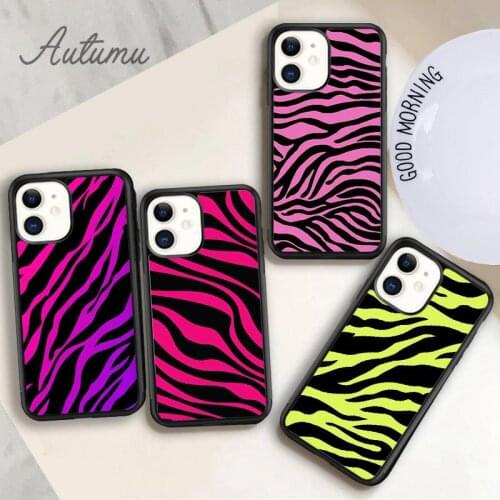 Zebra Print Clip Art Phone Case for iPhone 11 12 Pro Max mini X XR XS SE 2020 5 6S 7 8 Plus Samsung Galaxy S8 S9 S10 Cover shell