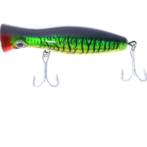 HENGJIA 1pcs 13cm 43g Big Popper Floating Rattlin Lure Artificial Wobblers ABS Hard Bait for Bass Pike Sea Fishing Tackle