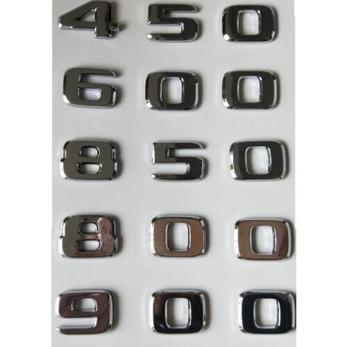 Chrome Number Emblems B20 B25 B35 450 500 540 550 580 600 650 700 800 850 860 880 900 950 Letter Emblem for BRABUS