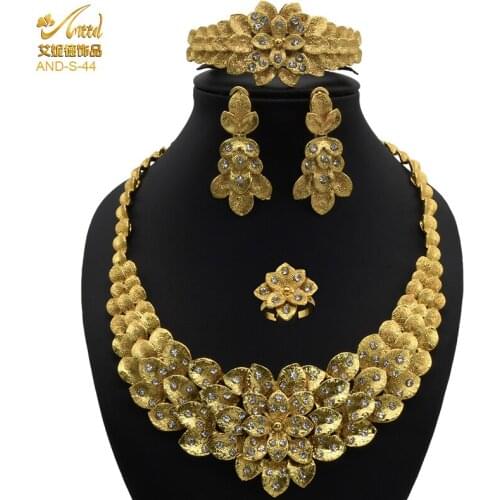 Jewelry Set Big Necklace Sets For Women Evening Costume Wedding Necklace And Earring Set Bridal Turkish Indian Wedding
