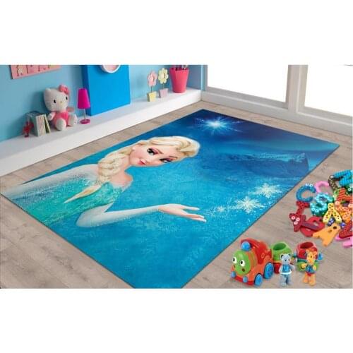 Elsa And Anna Patterned Carpet ,Non Slip Floor Carpet,Teens Carpet,Turkish Rug
