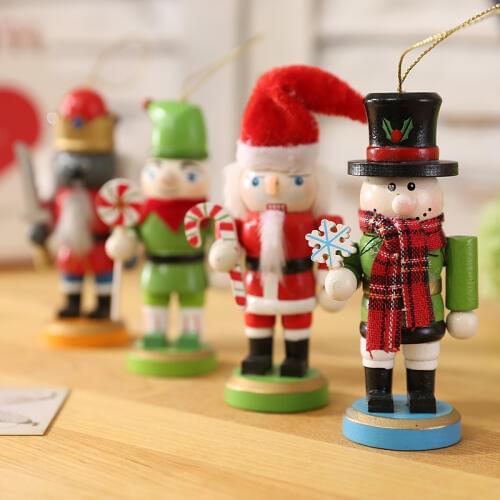 Hardcover Puppets Doll 10CM Nutcracker 4 pcs/lot Santa Claus Solider Mouse Model Home Bar Decoration As Gift