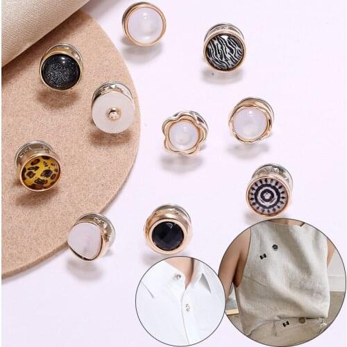 10PCS Metal Bottom Sewing Pearl Buttons Acryl Hand Made Rhinestone Buttons Mix Color Decorative Buttons For Clothing