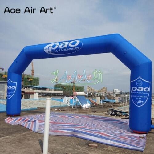Customize 8X4m inflatable arch with air blower,free logo/text start finish line balloon on sale