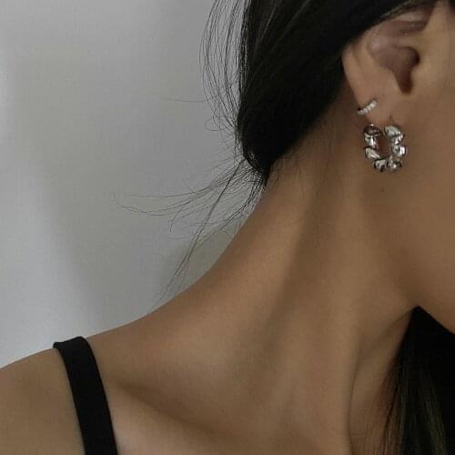 2021 Dazan New Hoop Korean Flower Fashion Bamboo Luxury Designer Resin Gold Plated Earrings Popular Brands For Women For Party