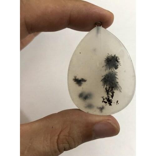 Wholesale 1 pcs Dendritic Agat e Pear Shape Pendant Bead,Natural Stone Pendant For jewelry making, 40mm
