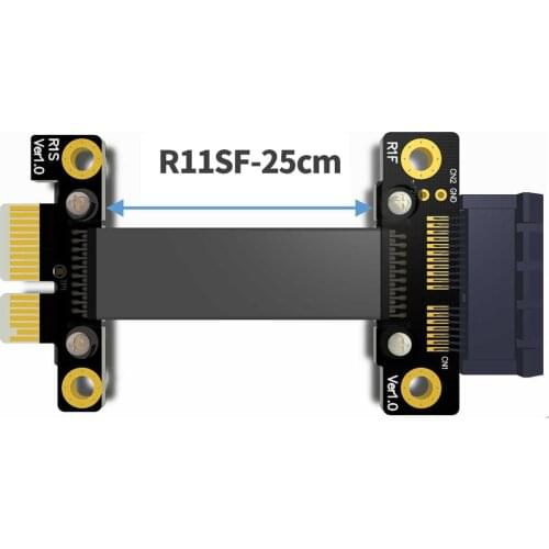 PCI-e 3.0 x1 to x1 Extension Cable High Speed 8G/bps PCI Express x1 Gen3 Riser Card Extender Ribbon Cables w Power Cable R11SF
