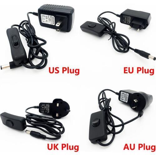 Power Adapter for Led Strip Voltage Transfomer with EU US UK AU Plug Power Supply Led Driver AC to DC 12V1A With switch
