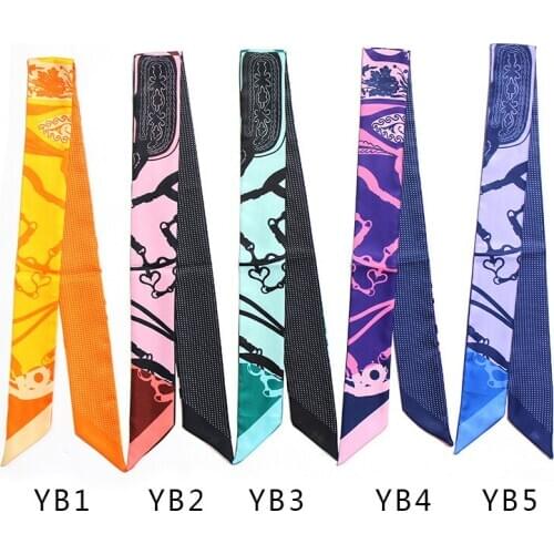 Polka Dot Double Layer Printing 5*100cm Lady Silk Feeling Riband Scarves Bags Scarf Ribbon Hair Band Bandeaus Clothing Match