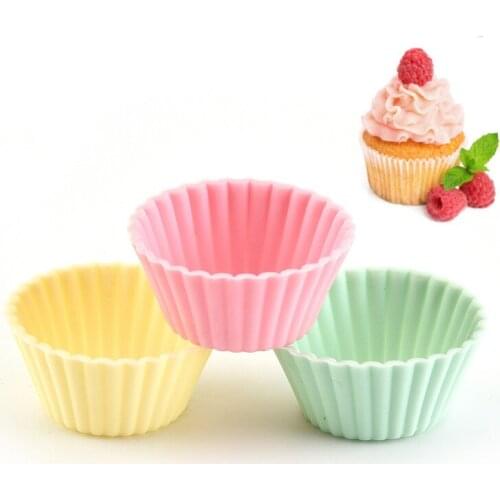 Muffin Cup Baking Pan 3d Silicone Pastry Mold Oven Molds for Pink Flowers Mooncake Acrylic Chocolate Donuts Sweets Ring Plaster