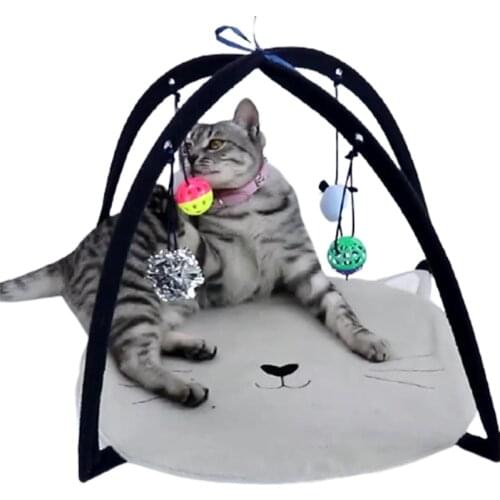 Foldable Tent Nest General for Cats and Dogs Natural Comfortable Fabric Thick Material No Lint and No Peculiar Smell Bell Design