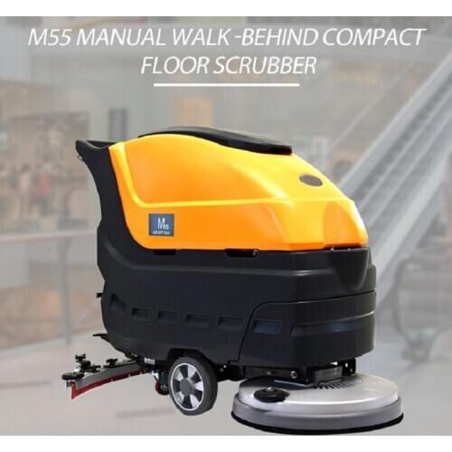 Battery-Powered Walk Behind Auto Floor Scrubber For Hotel Supermarket Factory Warehouse