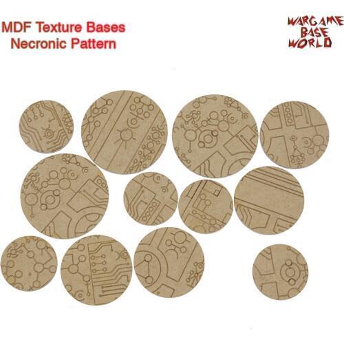 MDF Texture Bases - 25mm - 40mm Necronic Pattern Bases - Texture bases