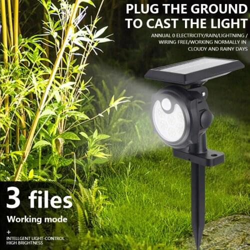 Solar Light Outdoor Human Sensor Wall Street Lamp Garden Lawn Waterproof Light Wall-mounted/Ground Mode 2021 New Upgrade