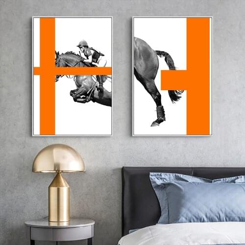 Horseman Rides a Horse Canvas Painting Wall Art Pictures for Living Room Home Decor Poster No Frame