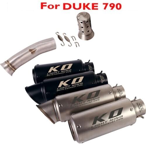 For KTM DUKE 790 Slip on Motorcycle Exhaust System Middle Mid Link Tube Muffler Silencer Tips