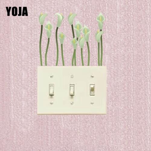 YOJA Vivid Classic Simple Flower Cute Design Switch Decal Fashion Colorful Cartoon Plant PVC Wall Sticker 13SS0016