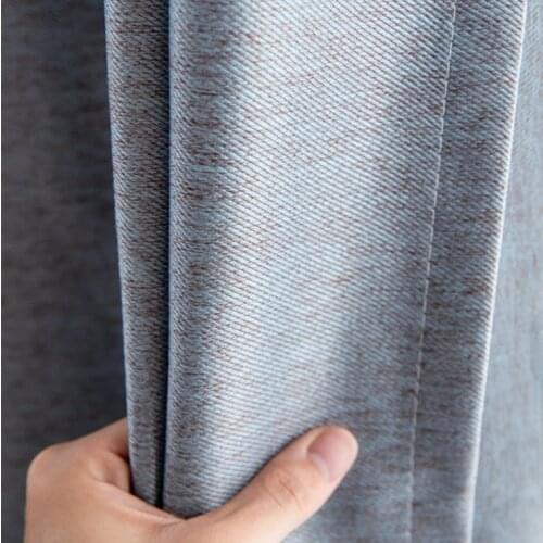 Pure Color Shading Linen Curtains Special Offer Cotton and Linen Jacquard Curtains Finished Shading Cloth Office Custom Curtains