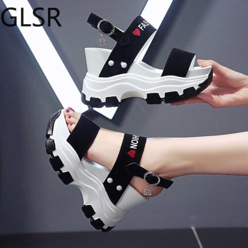 2021 Platform Sandals Women New Summer Chunky High Heels Female Wedges Shoes for Women Fish Toe Red Sandalia Feminina