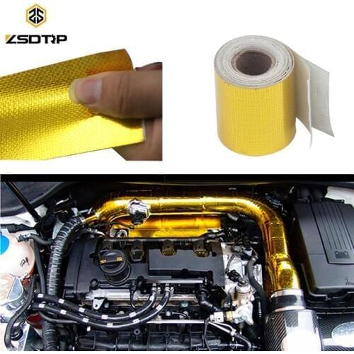 ZSDTRP 5M/10M/15M Exhaust Pipe Aluminum Foil High Temperature Wrap Tape Reflective Heat Shield Moto Car Intake Intercooler