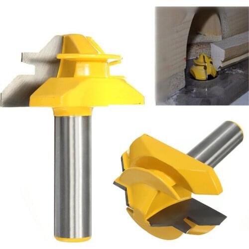1pc 45 degrees Medium Lock Miter Router Bit 1/2" Shank Joint Woodworking Cutter Tool