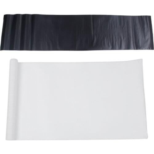 2Pcs DIY 30X127 3D Carbon Fiber Decal Vinyl Film Wrap Roll Adhesive Car Sticker Sheet - Black & White