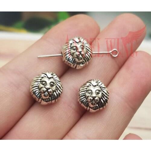 20pcs/lot--12x11x8mm,Antique silver plated lion head small hole charms,DIY supplies, Jewelry accessories