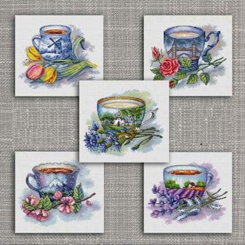 2021 Drop Shipping Embroidery Cup of Five Countries How to Cross Stitch with 100% Cotton Flosses & Free Shipping for Home Decor