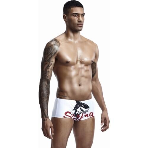 6.Super Handsome Swimwear Show Off Your Body 2 Colors Cartoon Icon Sexy Gay Sports Men’s Brief Quickly Dry Men’s Trunks Summer