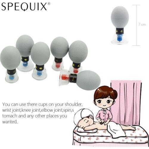 6pcs/set Five Lines Of Needle Vacuum Magnetic Therapy Suction Cup Meridian Acupuncture & Moxibustion Cupping Massage Set