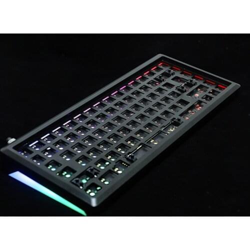 84 Layout VIA Programmable RGB Mechanical Keyboard Part Hot Swappable PCB Board Aluminum LED Acrylic Cover With Cherry Satellite