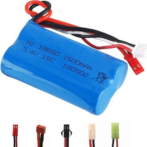 Battery For U12A Hanqi 957 948 WLtoys 12428 MJXRC T40 F39 F49 T39 Syma S033g H101 UD002 RC Boats Drone parts 7.4V 1500mah 18650