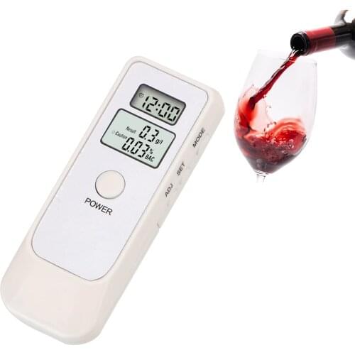 Backlight LCD Screen Breathalyzer Alcohol Breath Tester Car Electronics With LCD Clock Breathalyser Device Alcohol Detector