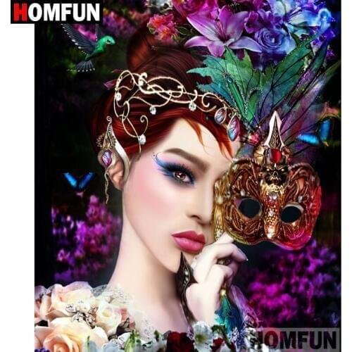 HOMFUN 5D DIY Diamond Painting Full Square/Round Drill "Flower woman" 3D Embroidery Cross Stitch gift Home Decor A01184