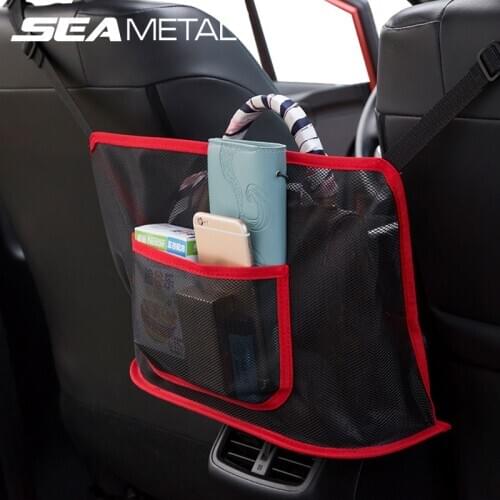 Car Organizer Net Pocket Seat Back Mesh Handbag Holder Net Bag Barrier of Backseat Pet Kid Auto Storage Pouch for Phone Document