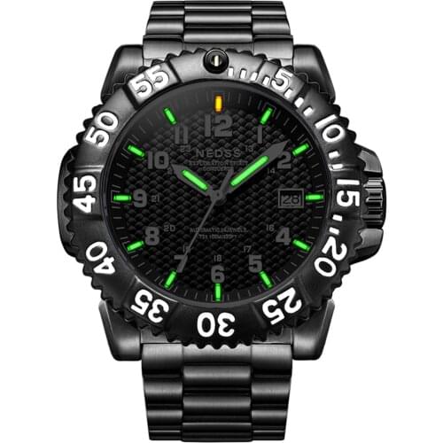 New brand Tritium luminous watch Mens Navy SEAL Colormark Watch Black Dial steel Case seiko automatic Movement military watches