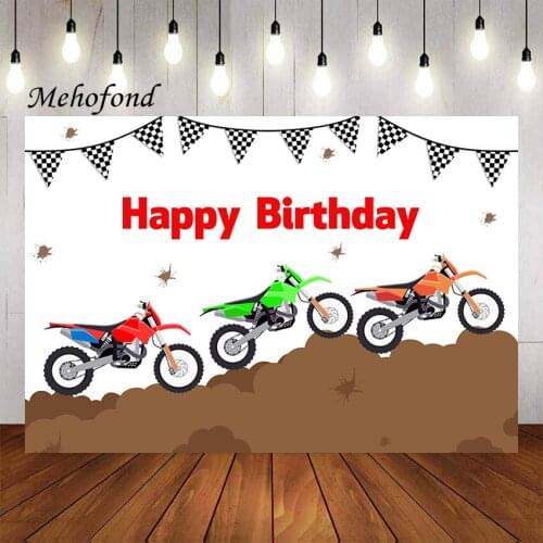 Mehofond Photography Background Motocross Birthday Party Motorcycle Themed Boys Banner Decor Backdrop Photo Studio Props