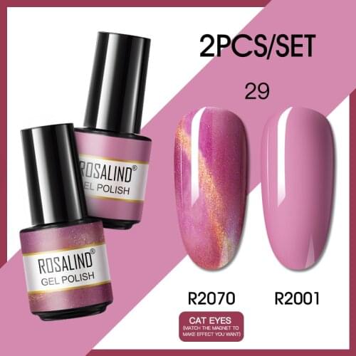 ROSALIND 2pcs Semi Permanent Gel Nail Polish Top Base Coat All For Manicure Varnishes Hybrid Soak Off Gels Art Nails Lacquer