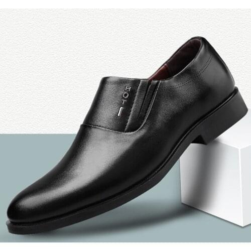 Classic Business Mens Dress Shoes Fashion Elegant Formal Wedding Shoes Men Slip on Office Oxford Shoe for Men Black 2020 Summer