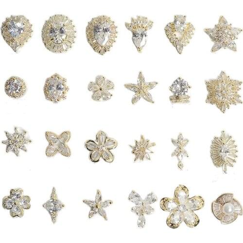 Korean 3D Zircon Nail Art 3D Charms High Quality Crystal Stones Manicure Jewlery Pendant For Fashion Manicure Charms Decoration