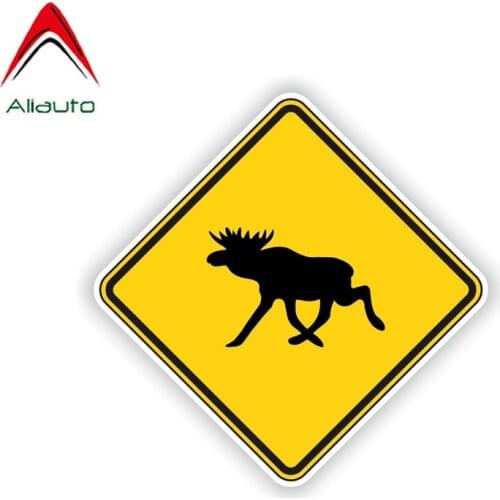 Aliauto Creative Warning Car Sticker Moose Waterproof Sunscreen Anti-UV Reflective Decal Accessories,12cm*12cm
