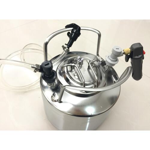 6L Cornelius style Stainless Steel Beer Keg & beer faucet set & co2 keg charger kit,homebrew set