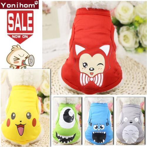 Cheap Dog Clothes Cartoon Summer Spring Soft Pet Dog Cat Shirt Cute Yorkshire Clothing for Dogs Clothes Tshirt Chihuahua Clothes