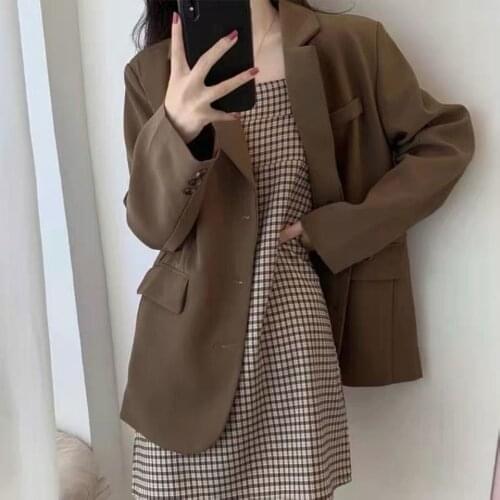Autumn 2021 New Womens Suit Suit Niche Plaid Suspender Dress + Suit Two-piece Suit Office Wear Suit Women